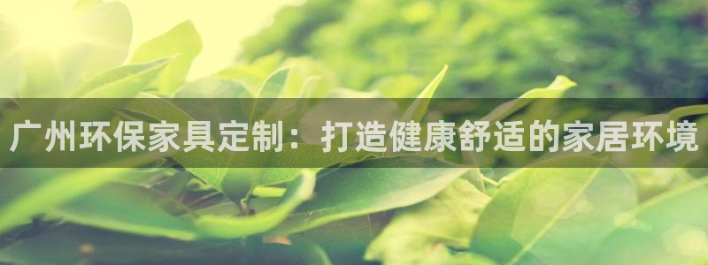杏耀注册代理：广州环保家具定制：打造健康舒适的家居环境